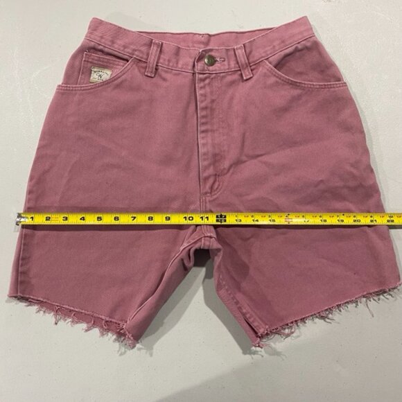 Vintage Wrangler Denim Shorts Cut Off Pink High Rise Womens Size 10 - Picture 8 of 12